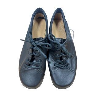 Hotter Dew Women’s Leather Lace Up Comfort Concept‎ Work Shoe Sneaker Black Sz 9